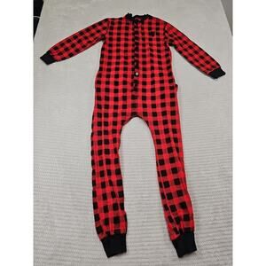 Silver Lilly Ugly Christmas Pajamas Youth Large Buffalo Plaid Poop Chute